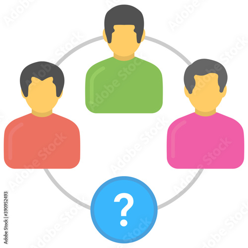 
Group of people symbolising analytical group, flat icon
