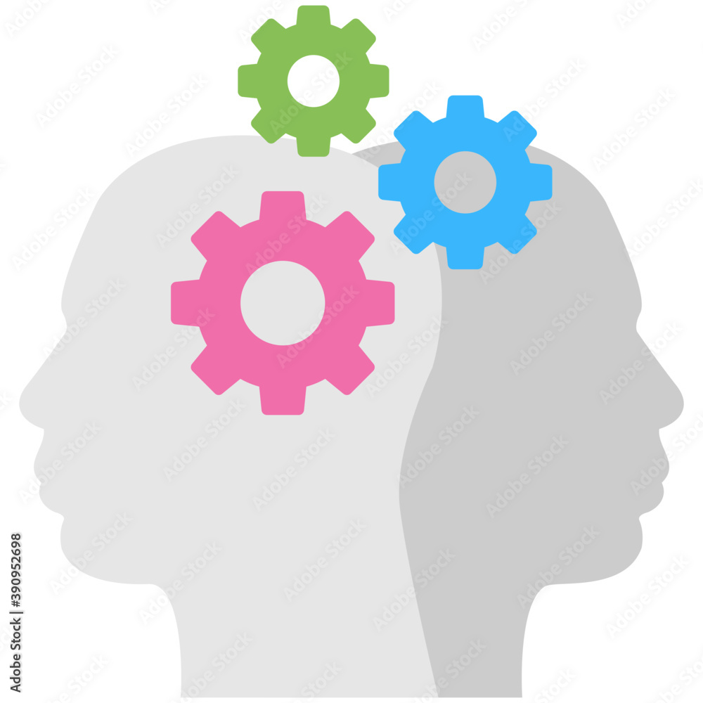 Flat icon cogwheels, brainstorming concept
Flat icon cogwheels, brainstorming concept