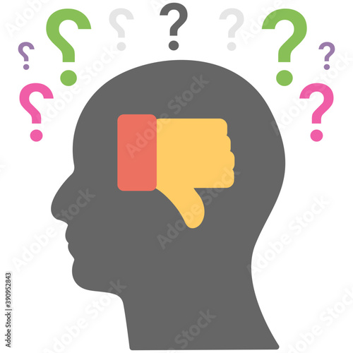 
Demotivated, flat icon depressed
