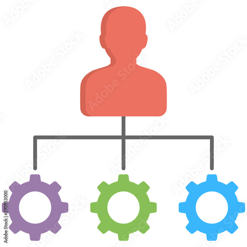 
Resource allocation, resource management flat icon
