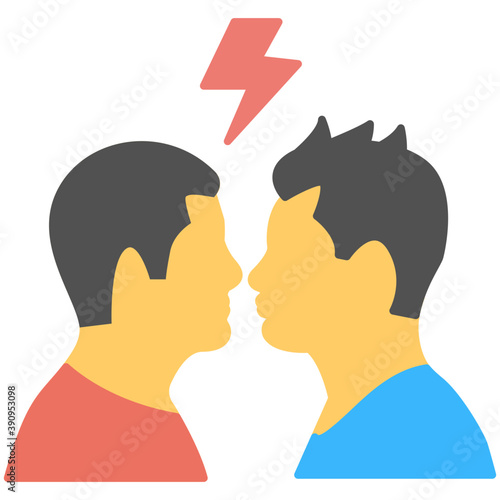 
Flat icon controversy, disagreement
