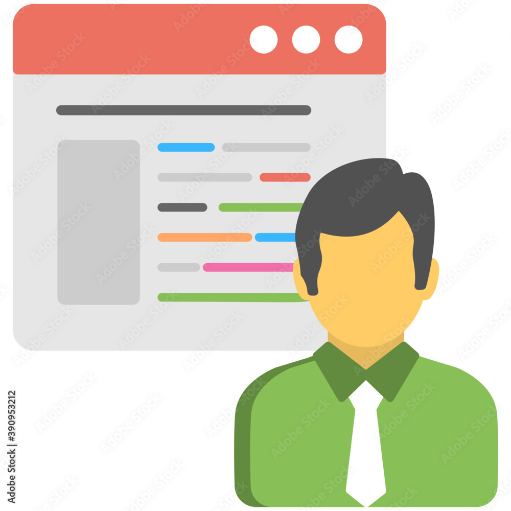 Flat icon web developer. Software engineer
Flat icon web developer. Software engineer