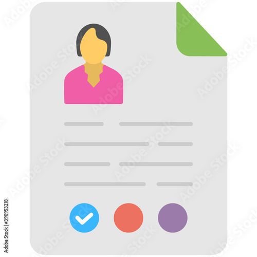 


Curriculum vitae. Flat icon job profile
