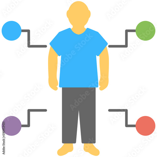 

Flat icon design presence of human body. Human sensing 
