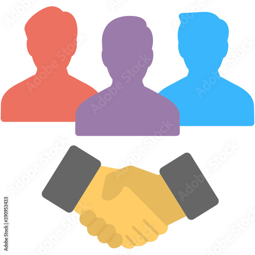 
Flat design icon collaborative team. Team relations 
