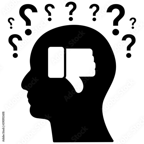 
Demotivated, flat icon depressed

