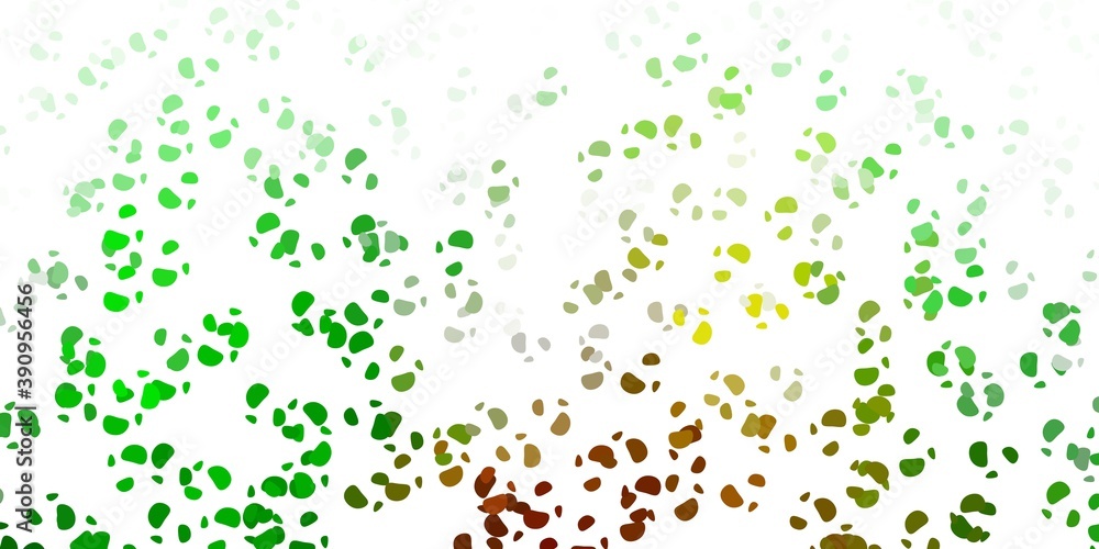 Light green vector texture with memphis shapes.