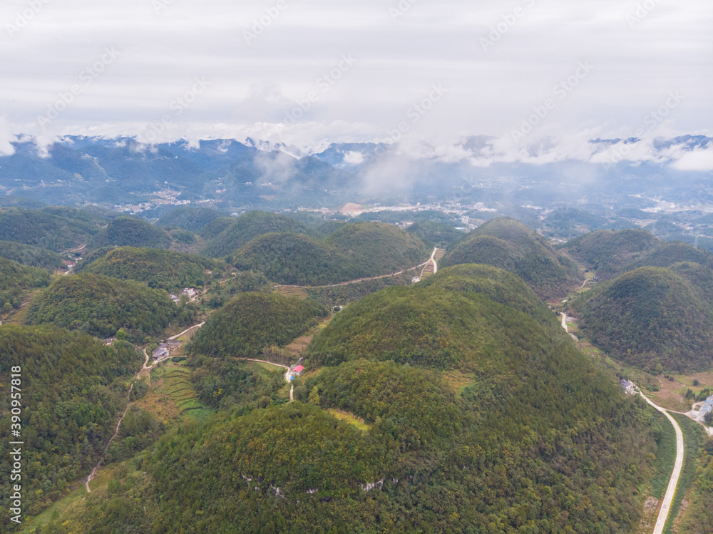 Obraz premium Autumn scenery of the Dixin Valley Scenic Area in Enshi, Hubei, China