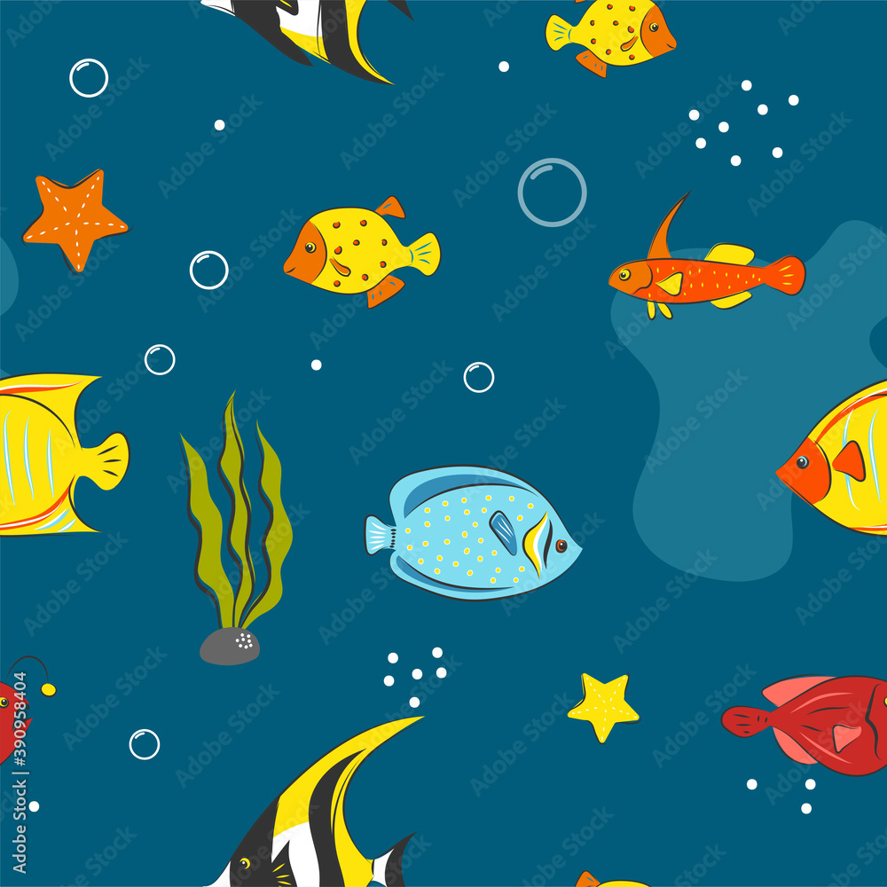 Seamless Pattern with underwater concept
