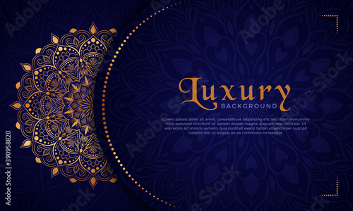 Luxury mandala background with floral ornament pattern. Hand drawn gold mandala design. Vector mandala template for decoration invitation, cards, wedding, logos, cover, brochure, flyer, banner.