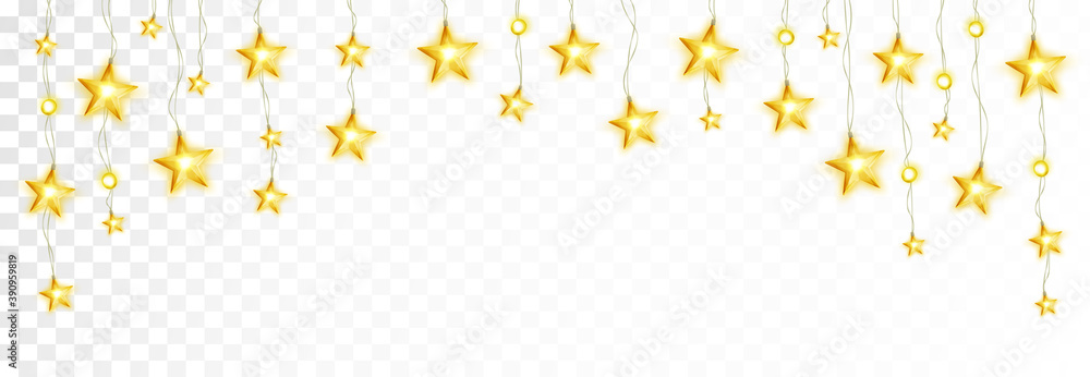 Glowing stars frame decoration isolated on white. Starry lights border. Holiday ornament vector illustration. Background for party posters, Christmas or birthday cards, wedding design. Glowing stars frame decoration isolated on white. Starry lights border. Holiday ornament vector illustration. Background for party posters, Christmas or birthday cards, wedding design.