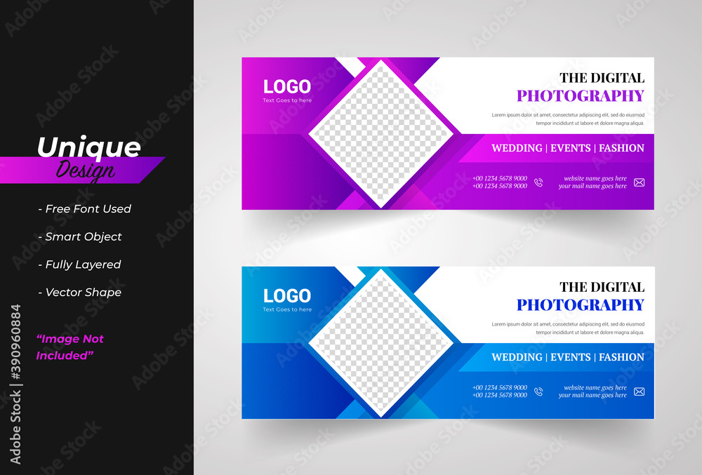 The Digital Photography Concept Web banner Template. Abstract Design. The Digital Photography Concept Web banner Template. Abstract Design.