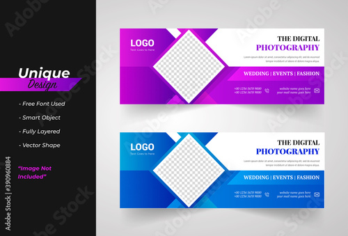 The Digital Photography Concept Web banner Template. Abstract Design.
