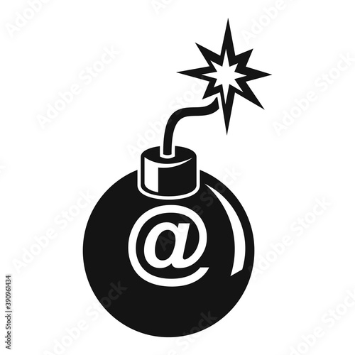 Email fraud bomb icon. Simple illustration of email fraud bomb vector icon for web design isolated on white background