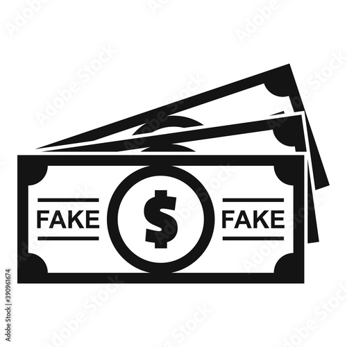 Fake cash money icon. Simple illustration of fake cash money vector icon for web design isolated on white background