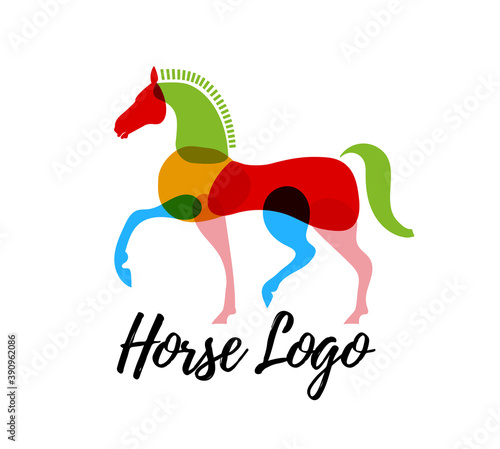 Horse logo design. Use it for makeing web or print posters for equine competitions or stable. Vector illustration.