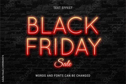 Black friday text effect fully editable vector image