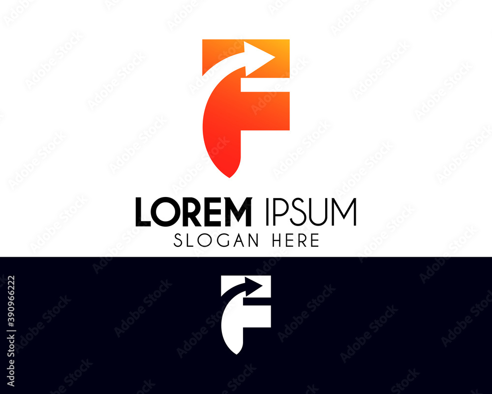 Arrow letter F logo design. Modern logo suitable for creative vector element or template Arrow letter F logo design. Modern logo suitable for creative vector element or template