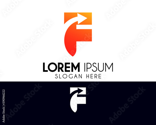 Arrow letter F logo design. Modern logo suitable for creative vector element or template