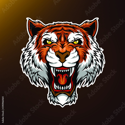 angry tiger head vector