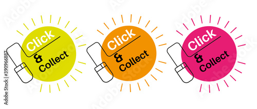 Click and Collect internet and online shopping concept to beat lockdown 2.0