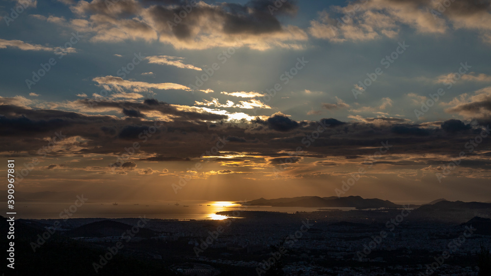 Fototapeta premium Athens city in Greece. Beautiful evening