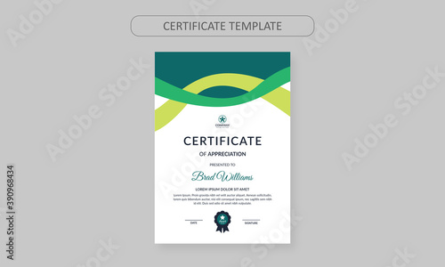 Modern Design Certificate. Certificate template awards diploma background vector modern design simple elegant and luxurious elegant. layout Vertical in A4 size