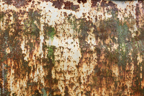 Rusty iron background. A section of rusty iron.