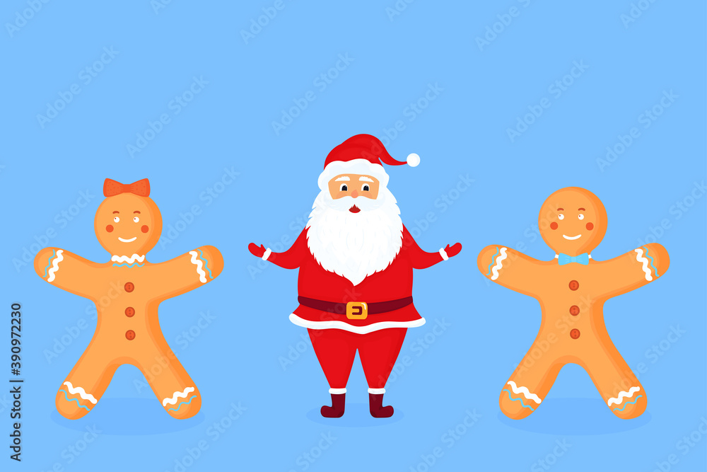 Fototapeta premium santa claus and reindeer