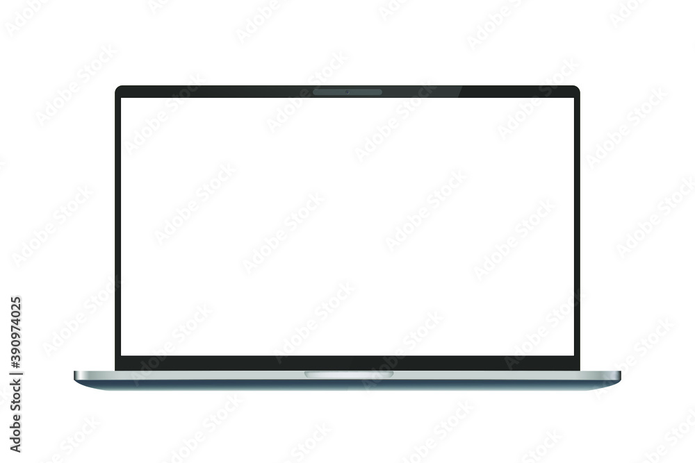 Laptop blank screen display isolated on white background.
Laptop blank screen display isolated on white background.