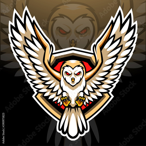Barn owl mascot. esport logo design