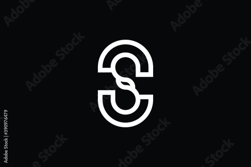CS logo letter design on luxury background. SC logo monogram initials letter concept. CS icon logo design. SC elegant and Professional letter icon design on black background. C S CS SC
