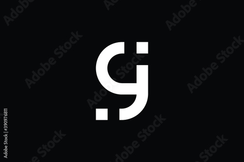 GJ logo letter design on luxury background. JG logo monogram initials letter concept. GJ icon logo design. JG elegant and Professional letter icon design on black background. J G GJ JG