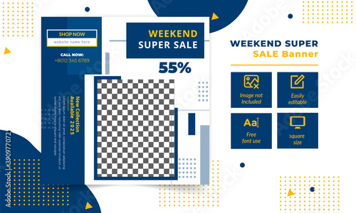 Promotional web banners for social media, Social Media banner template