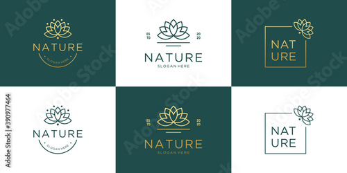 Set of luxury Flower logo design inspiration