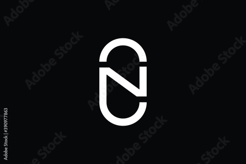 CN logo letter design on luxury background. NC logo monogram initials letter concept. CN icon logo design. NC elegant and Professional letter icon design on black background. C N NC CN