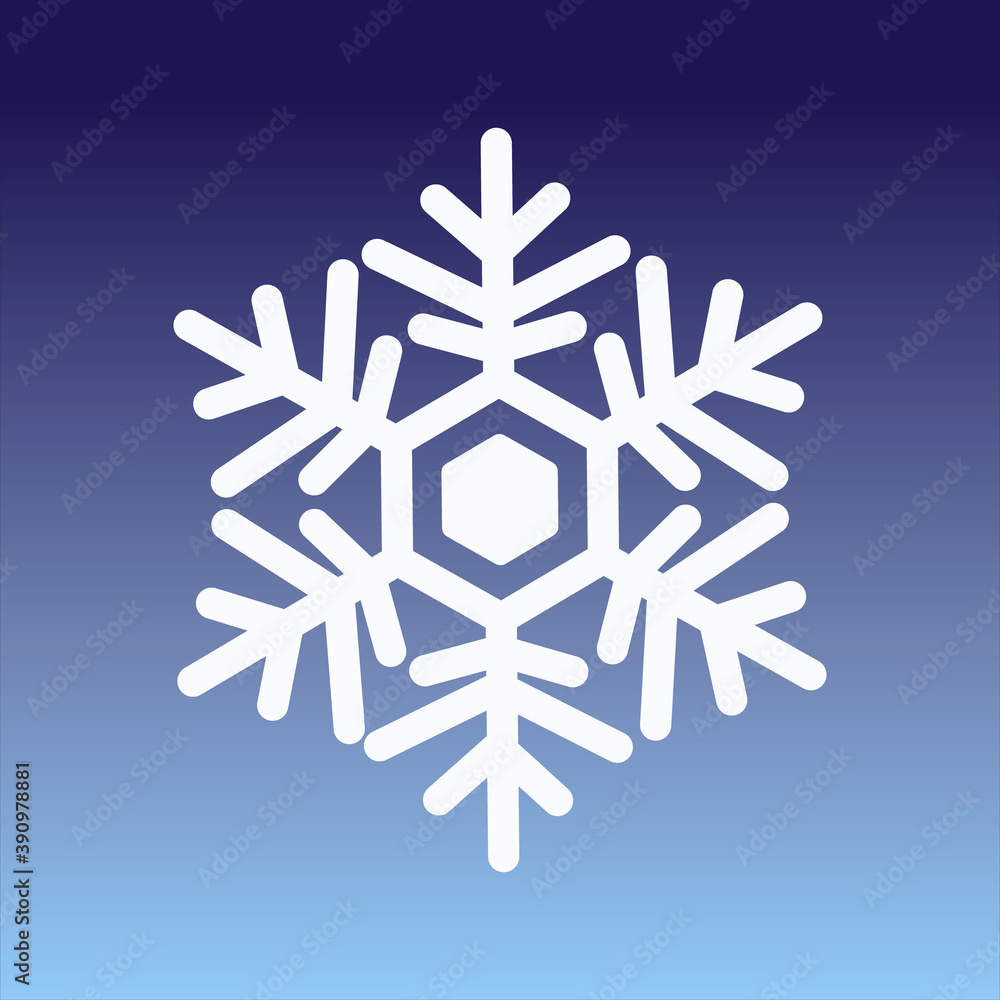 Snowflake icon isolated on a blue background. Vector illustration. Snowflake icon isolated on a blue background. Vector illustration.