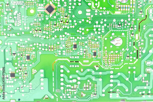 printed circuit Board with mounted mounting, radio components