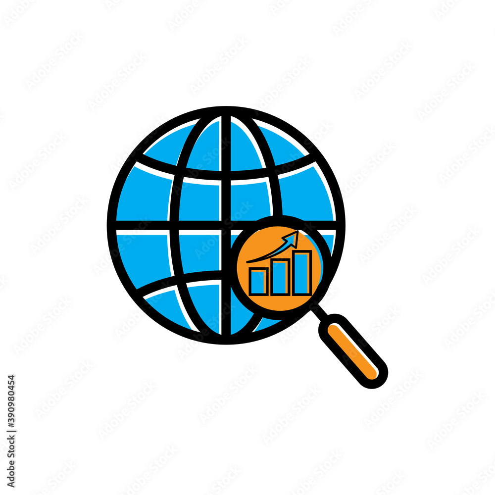 Business analyst flat icon. arrow go up. business icon. Design template vector Business analyst flat icon. arrow go up. business icon. Design template vector