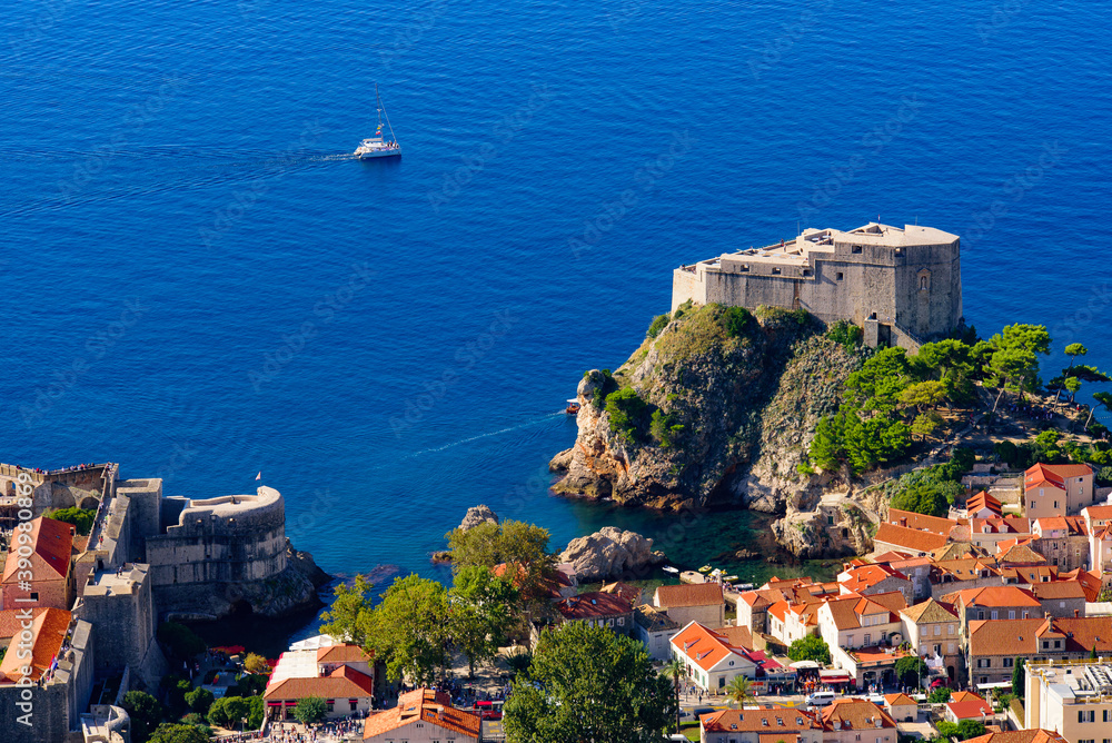 Fort Lovrijenac, a fortress by the western wall of the old city of Dubrovnik, Croatia