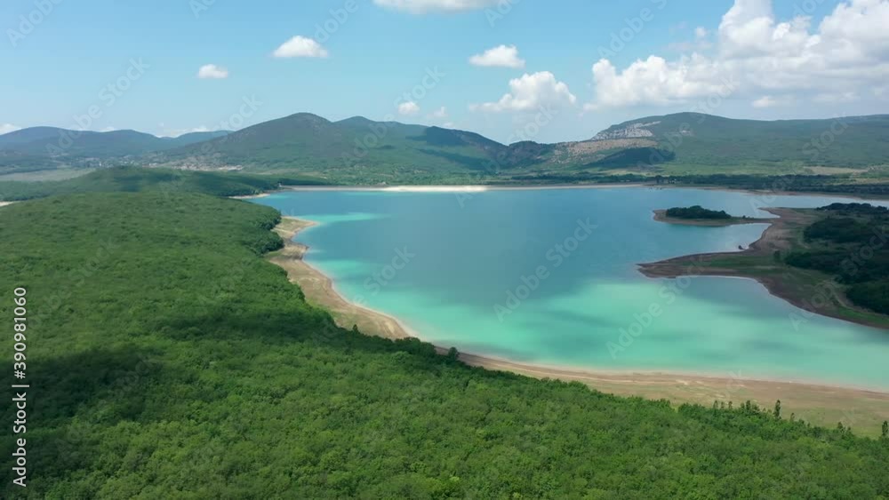 Mountains and forest in the area of the Chernorechensk reservoir from a bird's eye view in 2020 Mountains and forest in the area of the Chernorechensk reservoir from a bird's eye view in 2020