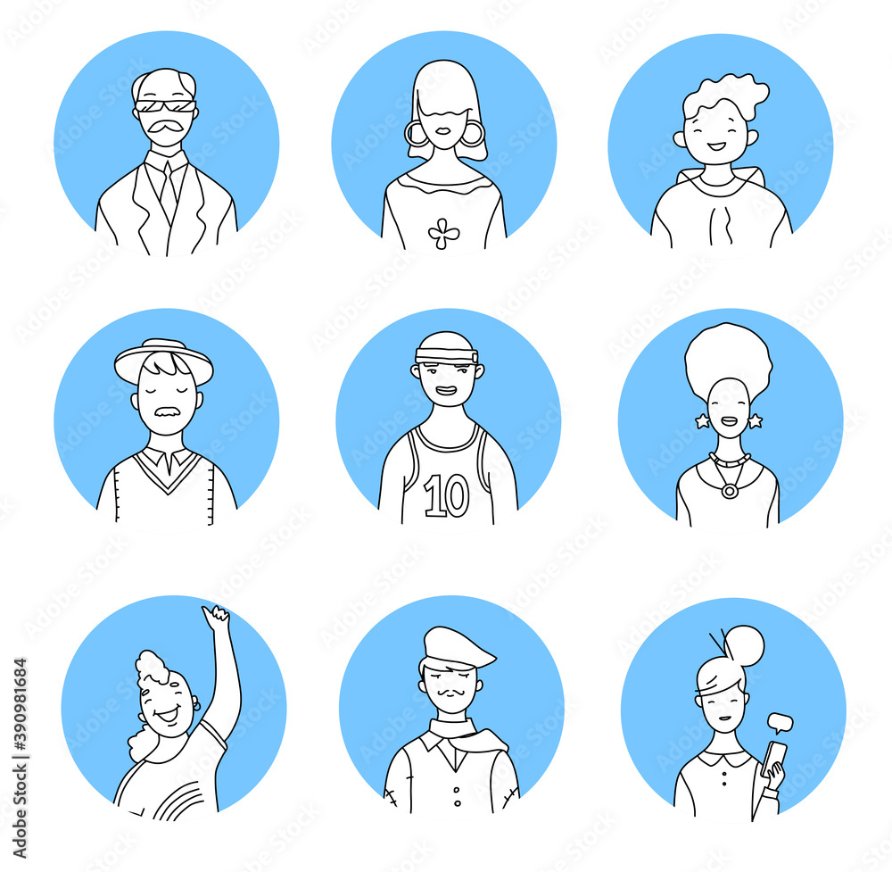 Collezione di avatar maschili e femminili Collezione di avatar maschili e femminili