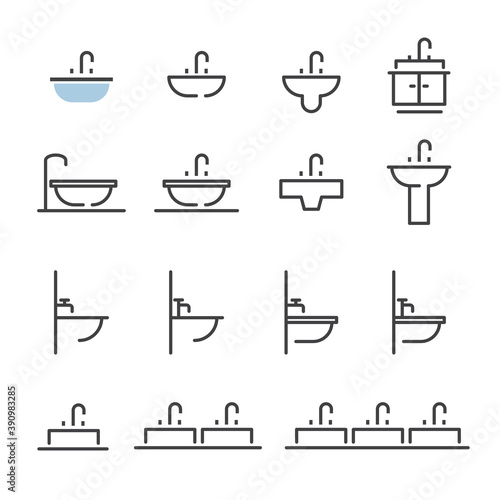 sink line icon.set of design element.
