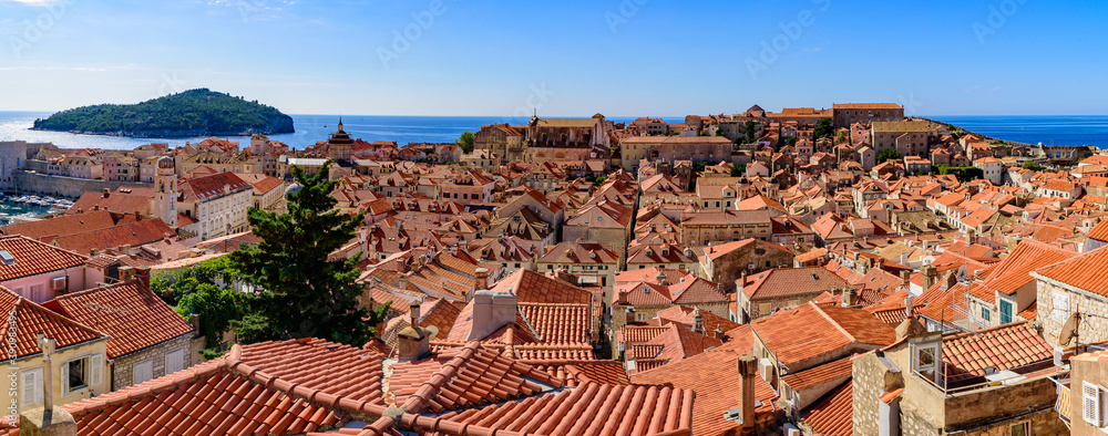 Panorama of the old town of Dubrovnik, Croatia