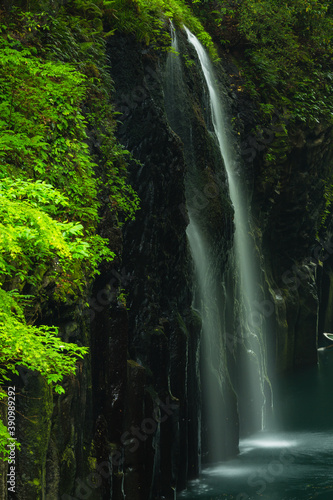 日本 宮崎県の高千穂峡、真名井の滝