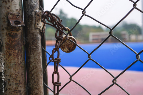 padlock on fence