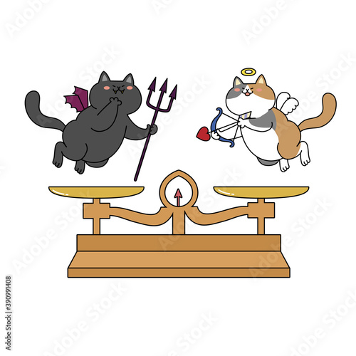 デビルな猫とエンジェルな猫の審判