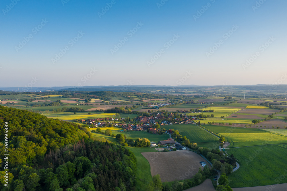 Summer landscape over a village in Germany