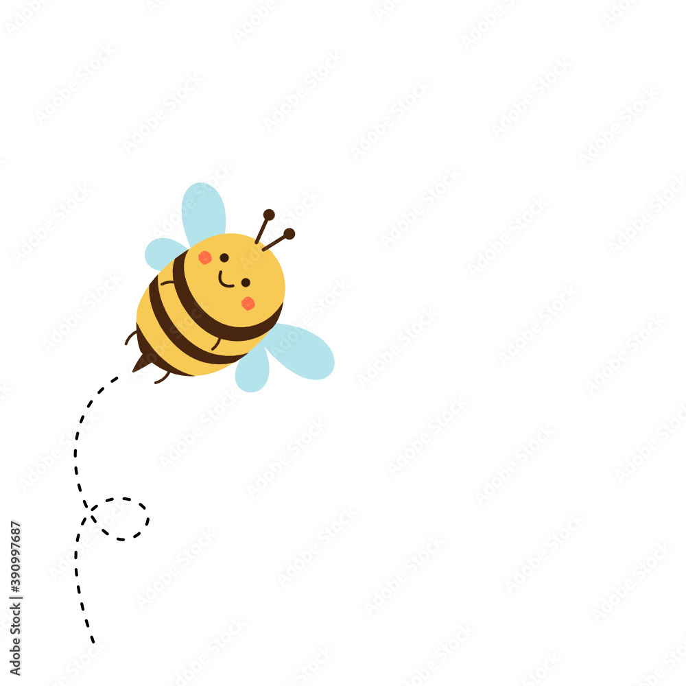 Cute bee cartoon icon isolated on white background vector illustration. Cute bee cartoon icon isolated on white background vector illustration.