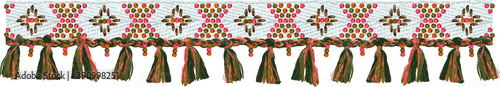 ethnic patterned tassel ribbon ornament. Design element vector